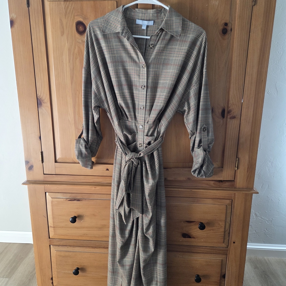 ANTONIO MELANI Houndstooth Plaid Dress